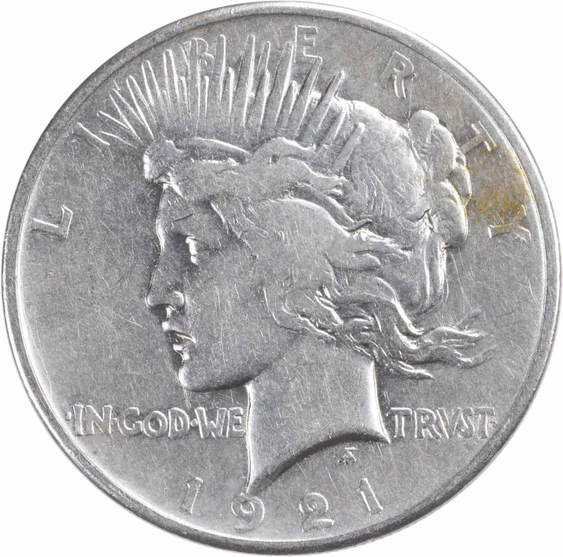 Uncertified EF Peace Silver Dollar 1921: Uncertified EF Peace Silver Dollar 1921 EF Peace Silver Dollar 1921 - A 1921 Peace Silver Dollar in excellent condition, bearing the hallmark of the US Mint's circulated production, with a circulated 