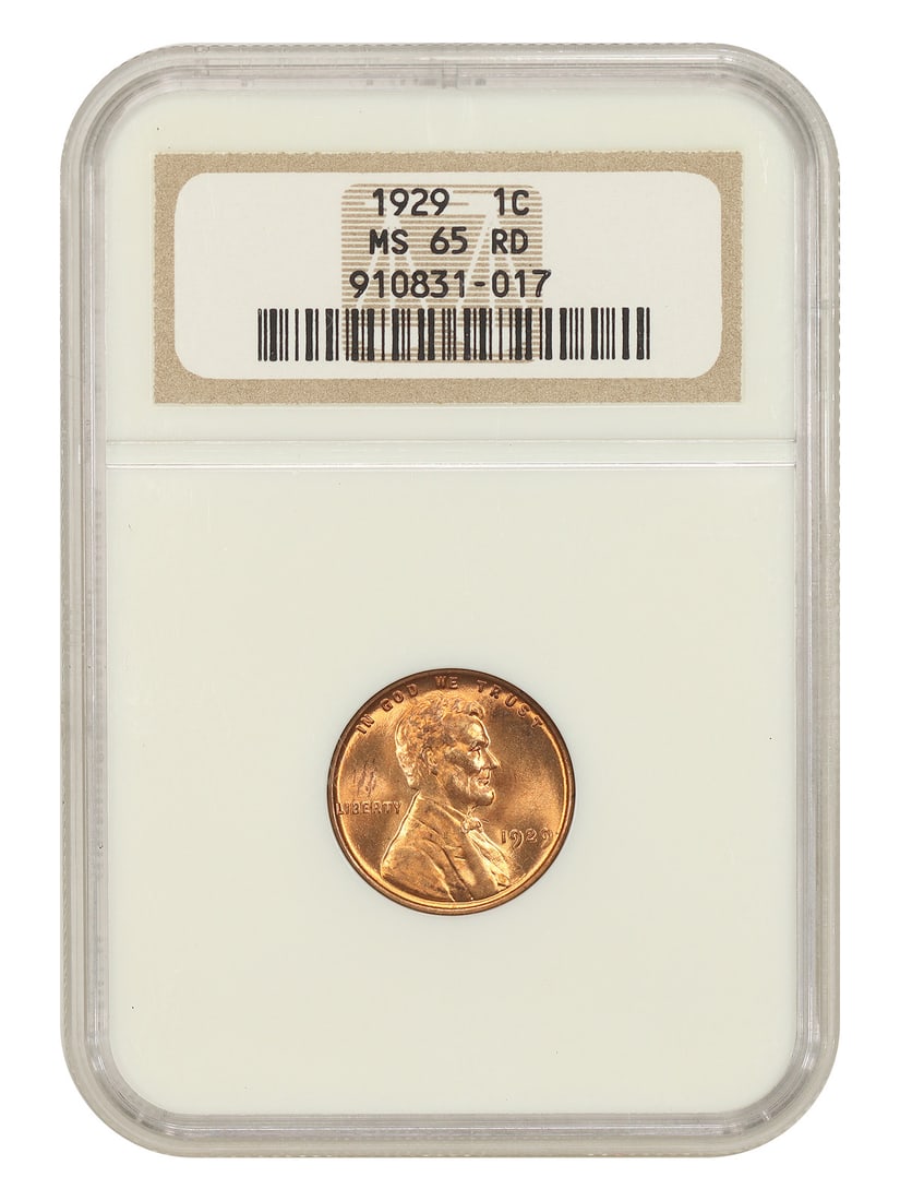 1929 1C NGC MS65RD - Lincoln Cent (Wheat Reverse): 1929 1C NGC MS65RD - Lincoln Cent (Wheat Reverse) The 1929 Lincoln Cent (Wheat Reverse) is a highly sought-after coin, graded MS65RD by the Numismatic Guaranty Corporation (NGC). This uncirculated coi
