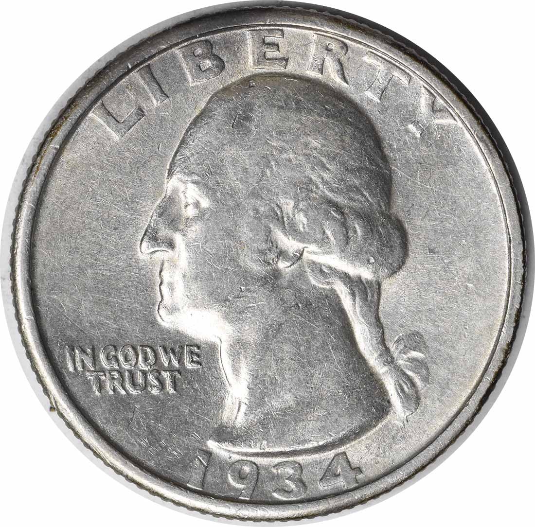 Uncertified Silver Washington Quarter 1934 DDO FS-101 AU: Uncertified Silver Washington Quarter 1934 DDO FS-101 AU The 1934 DDO Silver Washington Quarter is a circulated example of this iconic coin, bearing the signature of John Flanagan, the coin's designer
