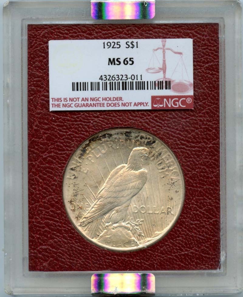 1925 Peace Dollar S$1 Paramount NGC MS65: 1925 Peace Dollar S$1 Paramount NGC MS65 The 1925 Peace Dollar, graded MS65 by the Numismatic Guaranty Corporation (NGC), is a highly detailed and well-preserved example of this iconic coin. Certified