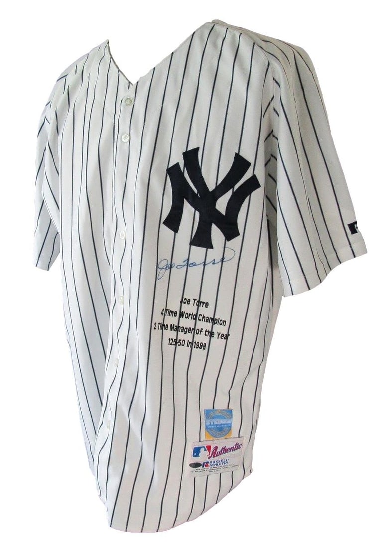 Joe Torre Signed HOF Auto White Yankees Russell Baseball Jersey Steiner XHC57: Joe Torre Signed HOF Auto White Yankees Russell Baseball Jersey Steiner XHC57 Joe Torre signed HOF auto white Yankees Russell baseball jersey, Steiner XHC57, a unique piece of baseball history featuri