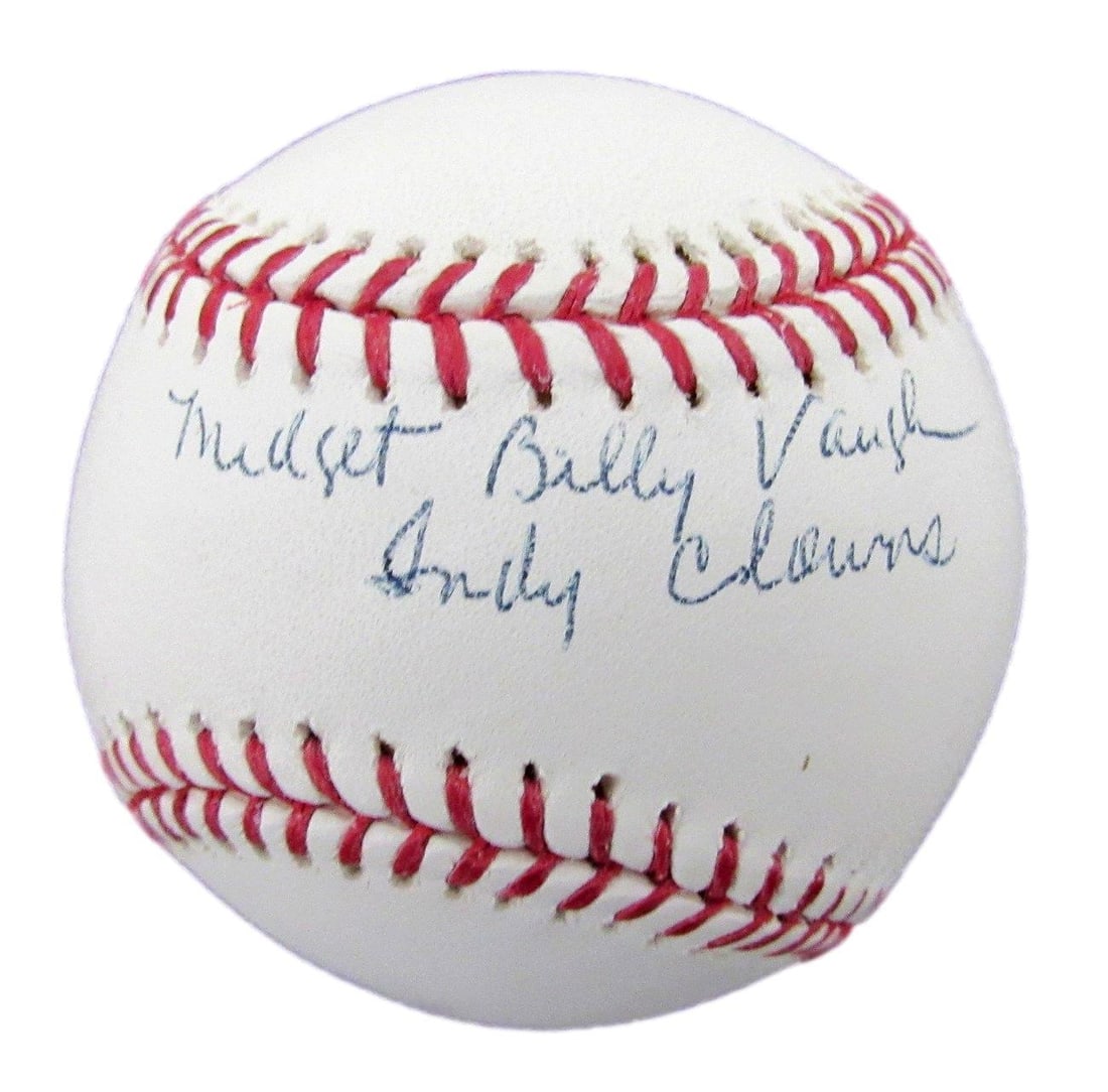 Midget Billy Vaughn Autographed ONL Baseball Negro League Clowns JSA 180150: Midget Billy Vaughn Autographed ONL Baseball Negro League Clowns JSA 180150 Item Specifics: Sport: Baseball Product: Ball Original/Reprint: Original Autograph Authentication: JSA League: MLB Product D