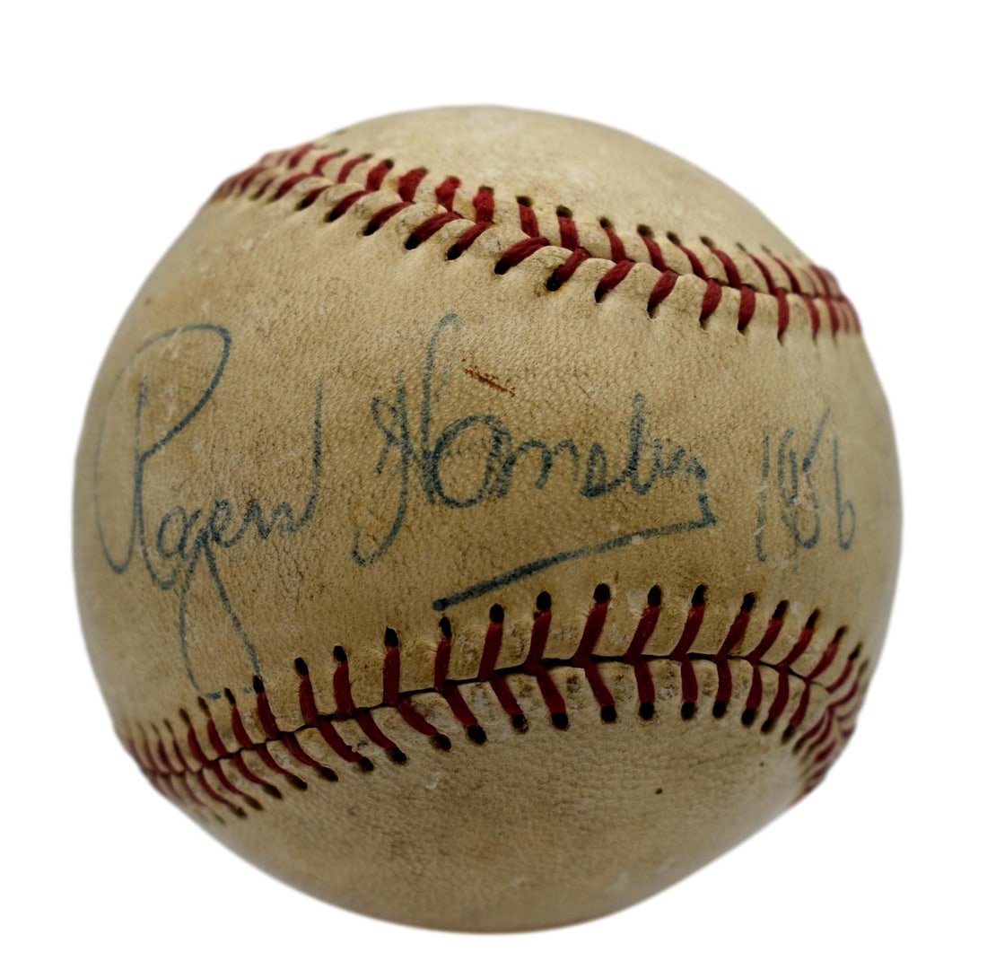 Rogers Hornsby HOF Single Signed Wilson Little League Baseball JSA 212344 (1 of 9)