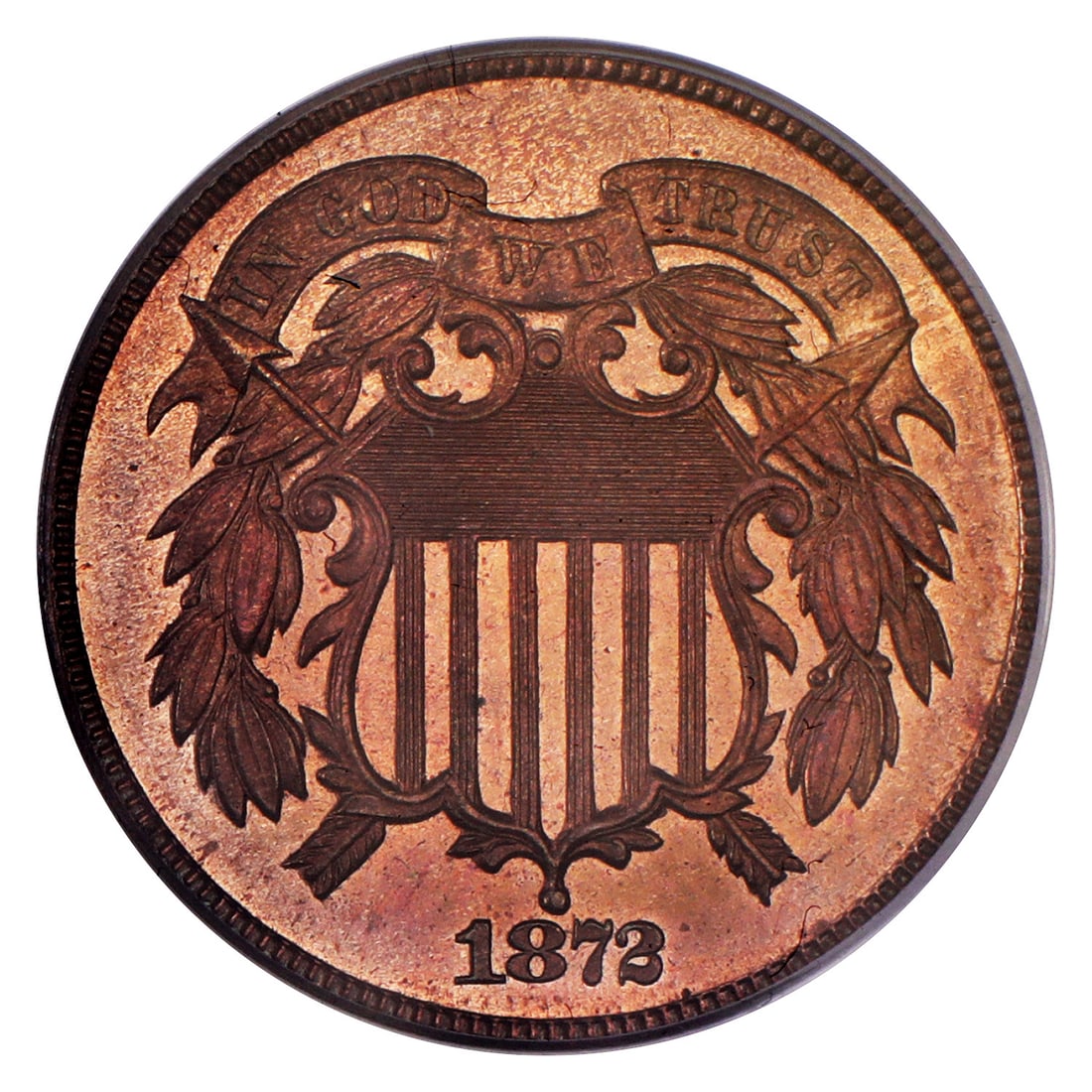 1872 2C PCGS/ CAC PR66RB - Two Cent - Important Proof - 5