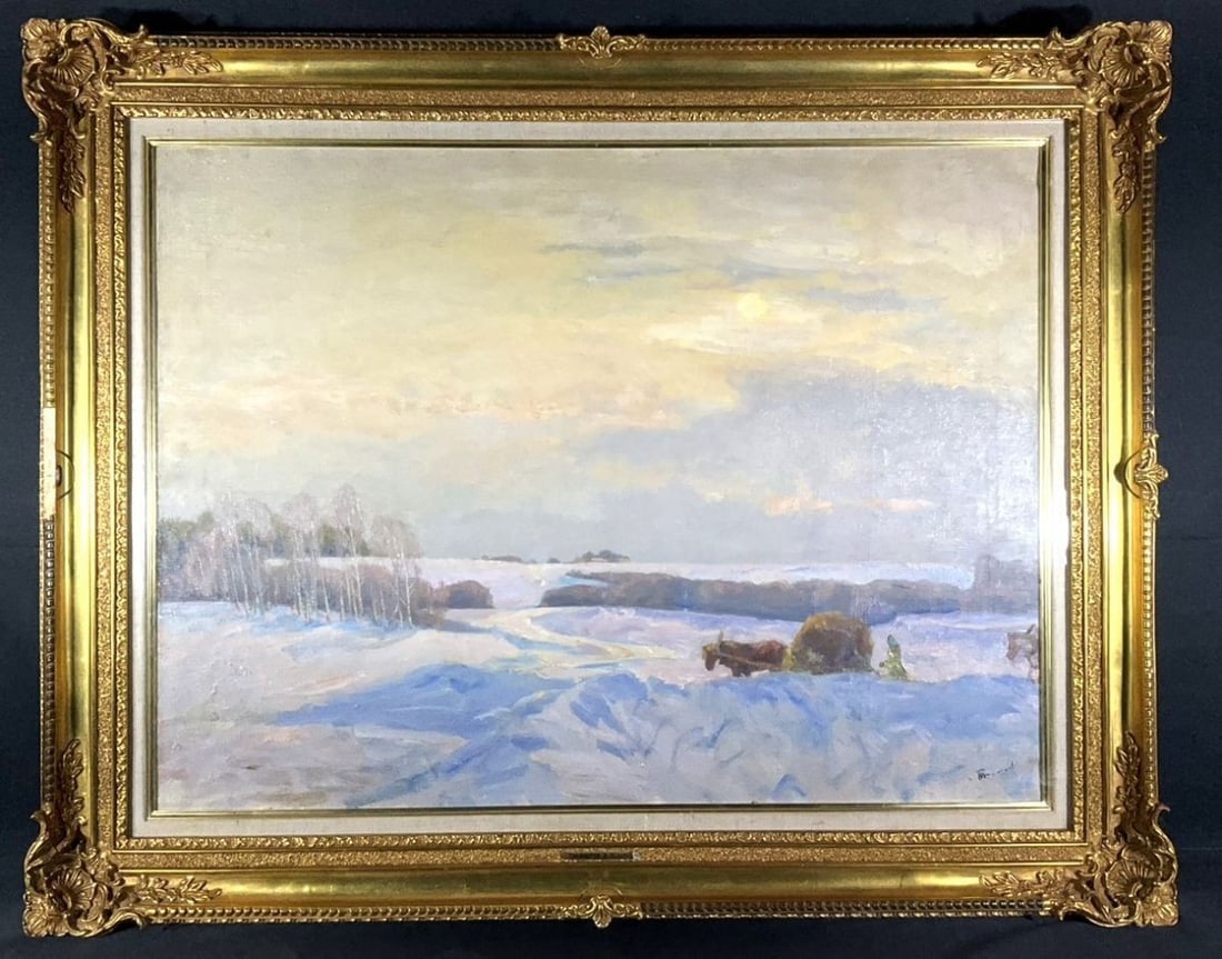 Oil painting signed Soviet Russian Winter Road Gekkoso Leonid Tikhomirov: Oil painting signed Soviet Russian Winter Road Gekkoso Leonid Tikhomirov Item Specifics: Artist: Leonid Petrovich Tikhomirov Unit Of Sale: Single Piece Signed By: Leonid Petrovich Tikhomirov Size: Lar