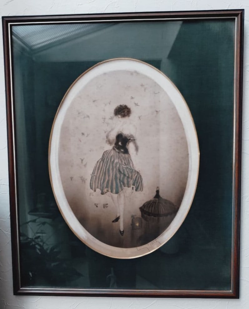 Icart Louis Signed Open Cage Etching Art Deco 1926 Framed (1 of 5)