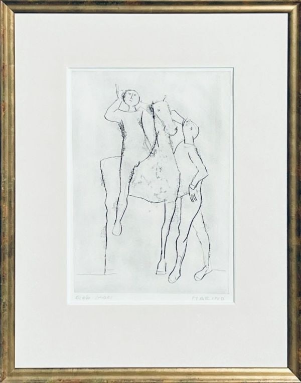 Signed Etching Opera Grafica Framed 1961 9/ 60 Incontro Marino Marini (1 of 9)
