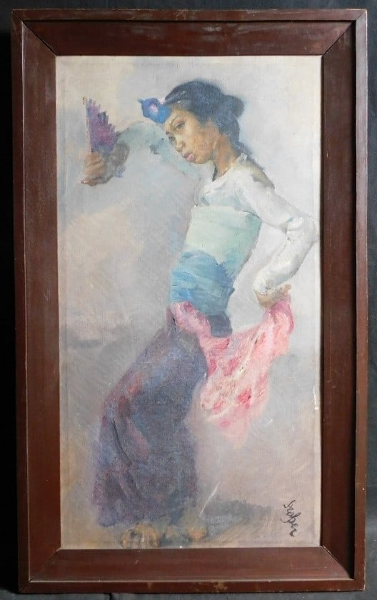 Original Oil Painting Signed Bali Dancer Balinese Roland Strasser: Original Oil Painting Signed Bali Dancer Balinese Roland Strasser Item Specifics: Unit Of Sale: Single Piece Artist: Roland Strasser Signed By: Roland Strasser Size: Large Signed: Yes Material: Canvas