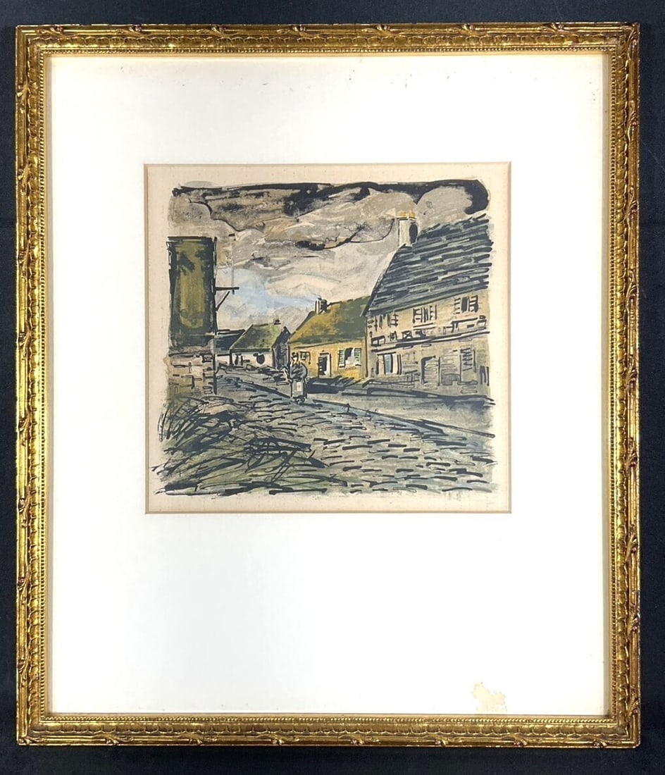 Folie Haute Maurice de Vlaminck Gekkoso Framed Village Lithograph 1964 (1 of 10)