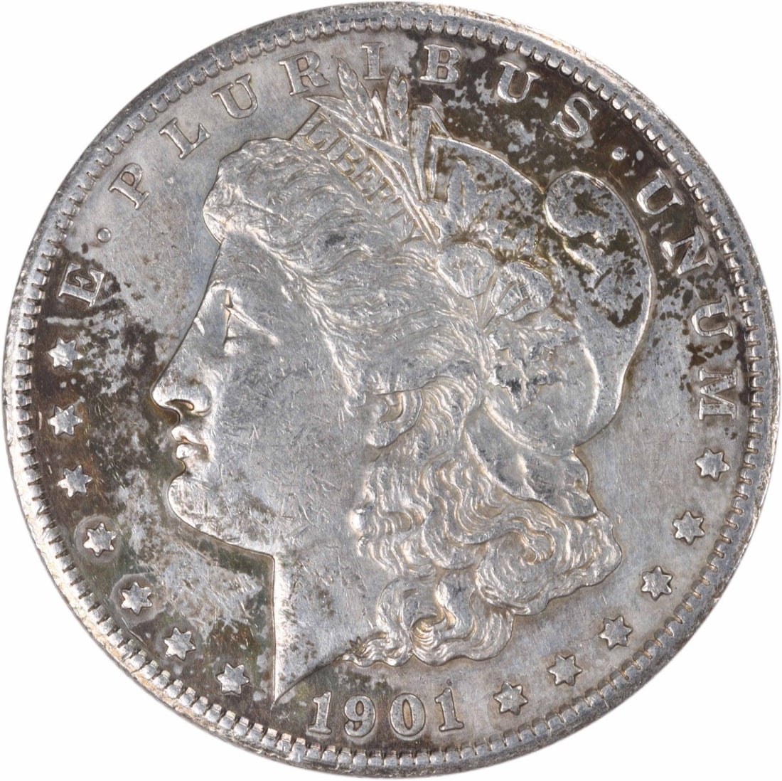Morgan Silver Dollar AU Uncertified 1901 S: Morgan Silver Dollar AU Uncertified 1901 S The 1901 S Morgan Silver Dollar is a circulated coin with a rich history, featuring a reeded edge and a distinctive mint mark. Made from 90% silver and 10%