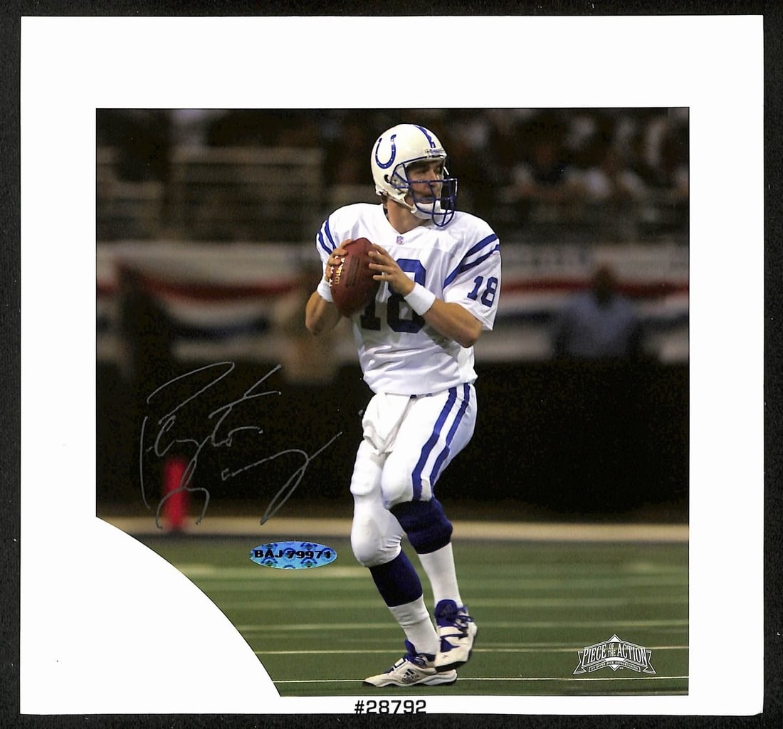 Peyton Manning HOF Signed/ Autographed 7x7 Photo Indianapolis Colts UDA 201854: Peyton Manning HOF Signed/ Autographed 7x7 Photo Indianapolis Colts UDA 201854 Peyton Manning's 7x7 photo, signed by the legendary quarterback, is a must-have for any Colts fan. This official 7x7