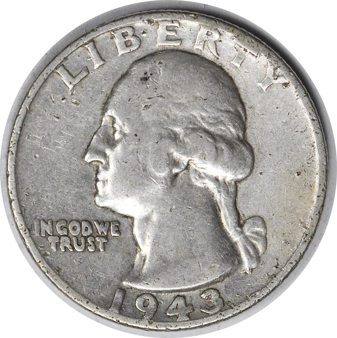 Uncertified DDO Marks VF Washington Quarter 1943 FS-103: Uncertified DDO Marks VF Washington Quarter 1943 FS-103 The 1943 Washington Quarter VF coin features a unique design with a reeded edge, showcasing John Flanagan's iconic portrait of George Washington