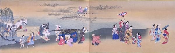Woodblock Print Miyagawa Choshun Four Seasons Scroll Shimbi Shoin (1 of 1)
