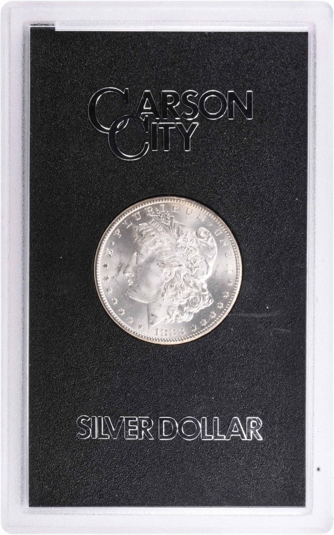 Morgan Silver Dollar Brilliant Uncirculated 1883-CC GSA Holder: Morgan Silver Dollar Brilliant Uncirculated 1883-CC GSA Holder The 1883 Morgan Silver Dollar is a stunning example of American numismatic history, boasting a brilliant uncirculated condition and a ric