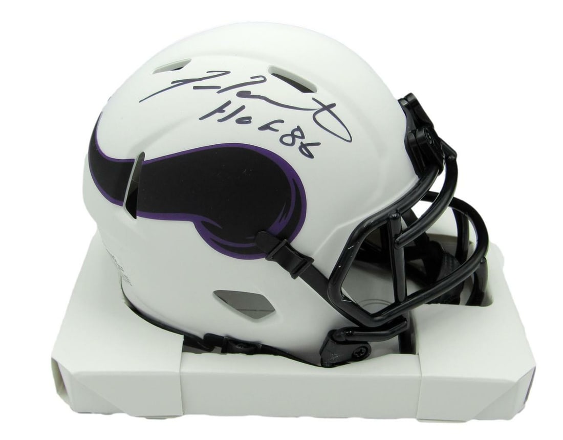 Signed Fran Tarkenton Helmet HOF Lunar Eclipse Vikings Mini JSA: Signed Fran Tarkenton Helmet HOF Lunar Eclipse Vikings Mini JSA Item Specifics: Sport: Football Product: Helmet Original/Reprint: Original Team: Minnesota Vikings Autograph Authentication: JSA