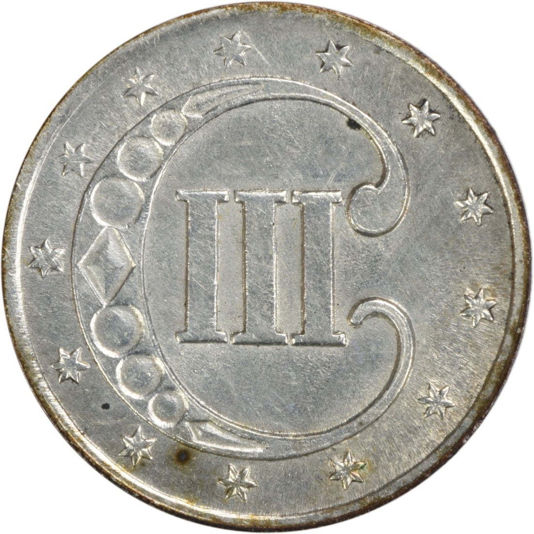 Three Cent Silver Choice BU Uncertified - 2