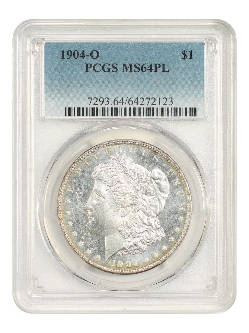 1904-O $1 PCGS MS64PL - Morgan Dollar - Final Year O-Mint Morgan: 1904-O $1 PCGS MS64PL - Morgan Dollar - Final Year O-Mint Morgan The 1904-O $1 Morgan Dollar is a rare and highly sought-after coin, featuring the final year of O-Mint production in New Orleans. With 
