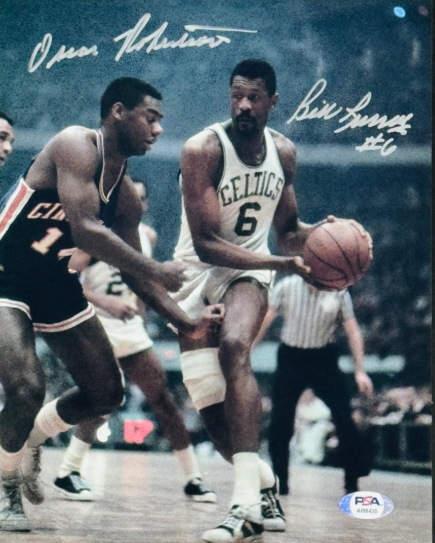 Bill Russell & Oscar Robertson Signed 8x10 Basketball Photo (PSA) (1 of 1)