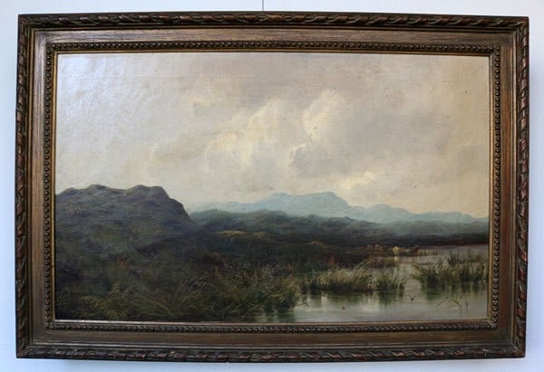 British Original Oil Painting Landscape Art Waterside 1876 Vicat George Cole (1 of 10)