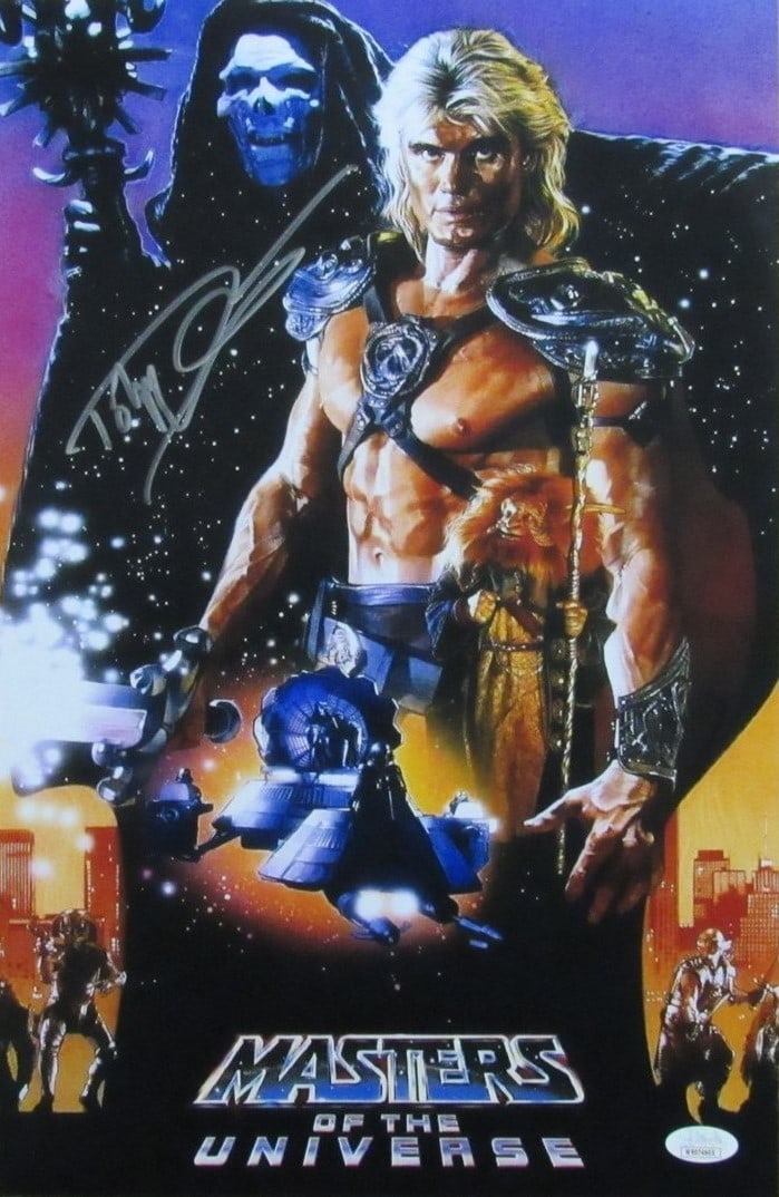 Masters of Universe Photo 184844 Lundgren Autographed Dolph 11x17: Masters of Universe Photo 184844 Lundgren Autographed Dolph 11x17 Lundgren's iconic Dolph Lundgren as He-Man is captured in this 11x17 photo, bearing a signature from the actor. The original product