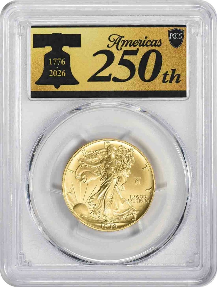 (2026) Best of Mint 1916-W Walking Liberty Gold Half Dollar SP70 FDOI PCGS Ann: (2026) Best of Mint 1916-W Walking Liberty Gold Half Dollar SP70 FDOI PCGS Ann The 2026 Best of Mint 1916-W Walking Liberty Gold Half Dollar is a stunning example of modern numismatics, boasting a PCG