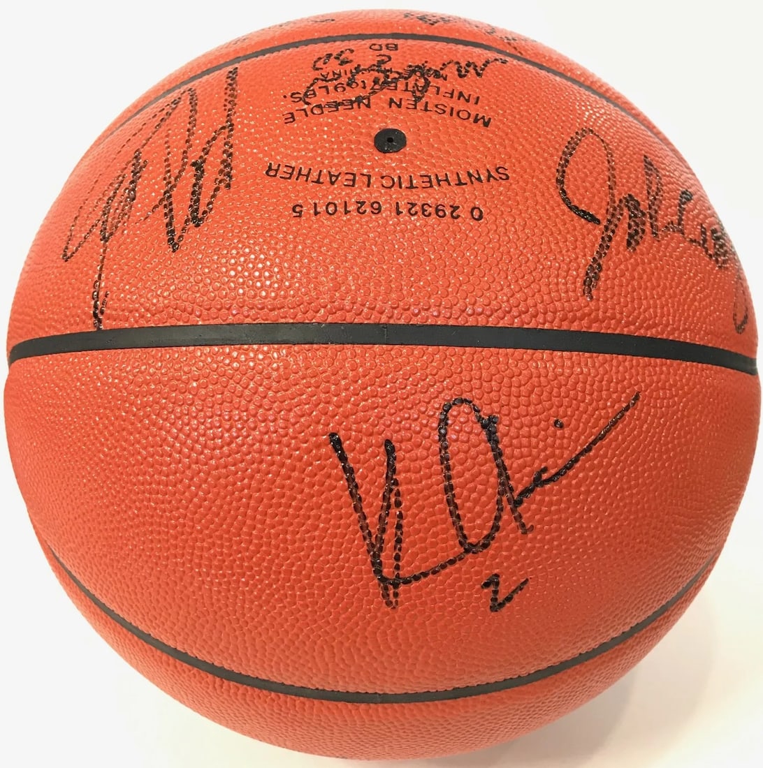 Heat Signed Miami 1996-97 Spalding Basketball: Heat Signed Miami 1996-97 Spalding Basketball Signed by 13 notable players from the 1996-97 Miami Heat, this Spalding basketball is a unique piece of sports memorabilia. The ball bears the signatures 