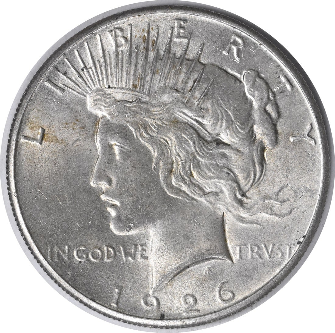 Silver Dollar Peace 1926 Choice BU Uncertified: Silver Dollar Peace 1926 Choice BU Uncertified Silver Dollar Peace 1926 Choice BU Uncertified is a 1926 Peace dollar coin in uncirculated condition, graded MS63, and certified by the US Mint as a circ