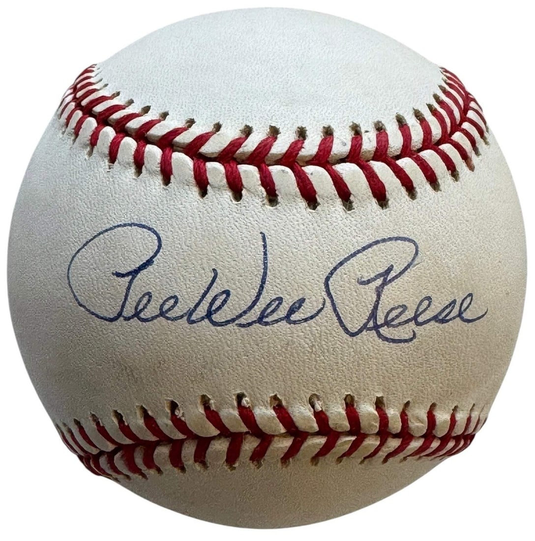 Pee Wee Reese Autographed Official National League Baseball (PSA Autograph 9) (1 of 3)