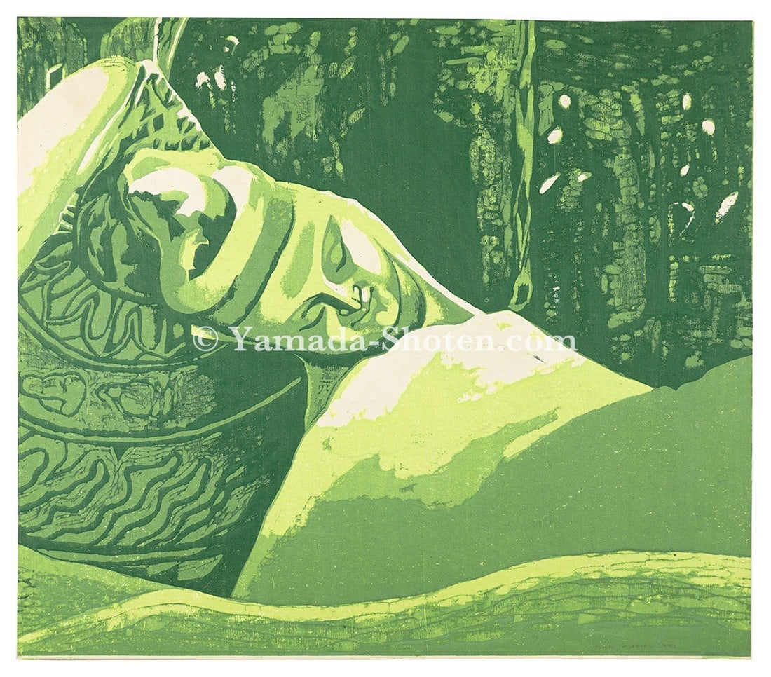 Takumi Sosaku Hanga Signed 1947 Stone Buddha Woodblock Print: Takumi Sosaku Hanga Signed 1947 Stone Buddha Woodblock Print Item Specifics: Artist: Shinagawa Takumi Subject: Buddha Material: Paper Style: Japanese Size: 50 x 57.3 cm Year Of Production: 1947 Produc