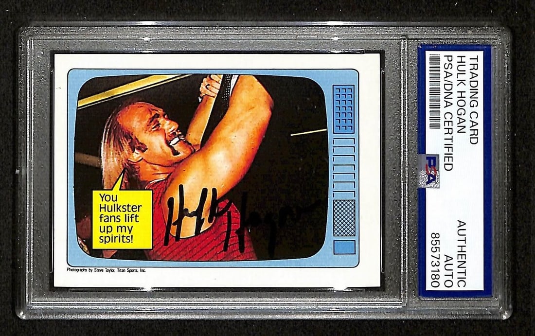 Hulk Hogan Signed/ Autographed On Card 1985 TOPPS WWF Card #225 PSA/ DNA 198801: Hulk Hogan Signed/ Autographed On Card 1985 TOPPS WWF Card #225 PSA/ DNA 198801 Item Specifics: Original/Reprint: Original Product: Photo Sport: Wrestling Product Disclaimer: Not affiliated with any t