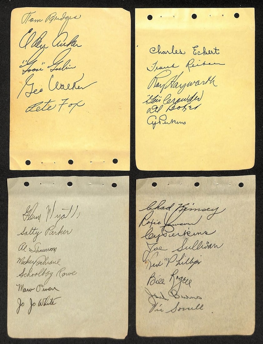 Signed 1936 HOF Tigers Team Album Pages Cochrane Simmons 204552 (1 of 3)