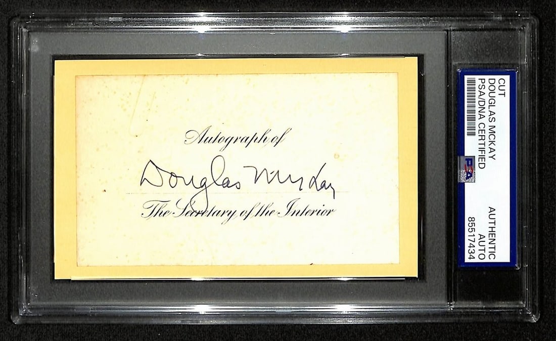 Douglas McKay Signed/ Auto Cut on 3x5 Card Oregon Governor PSA/ DNA 197029 (1 of 1)