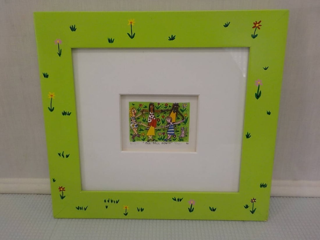 James Rizzi ALL FALL DOWN 3D Silkscreen Signed ED 3/ 350 Wooden Framed With Box: James Rizzi ALL FALL DOWN 3D Silkscreen Signed ED 3/ 350 Wooden Framed With Box Item Specifics: Artist: James Rizzi Unit Of Sale: Single Piece Signed By: James Rizzi Image Orientation: Portrait Size: 