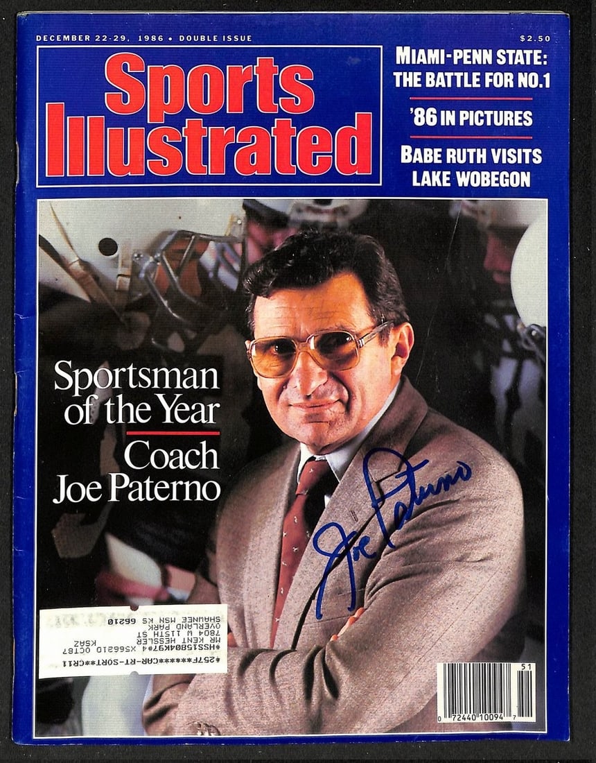 Joe Paterno Penn State Signed/ Auto 1986 Sports Illustrated PSA/ DNA: Joe Paterno Penn State Signed/ Auto 1986 Sports Illustrated PSA/ DNA Item Specifics: Original/Reprint: Original Product: Magazine Sport: Football Product Disclaimer: Not affiliated with any team or le