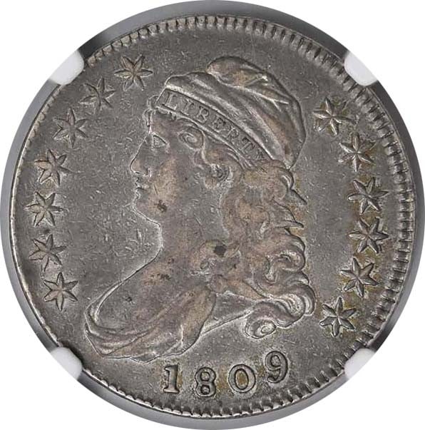 Half Dollar 1809 EF45 NGC Silver Bust - 2
