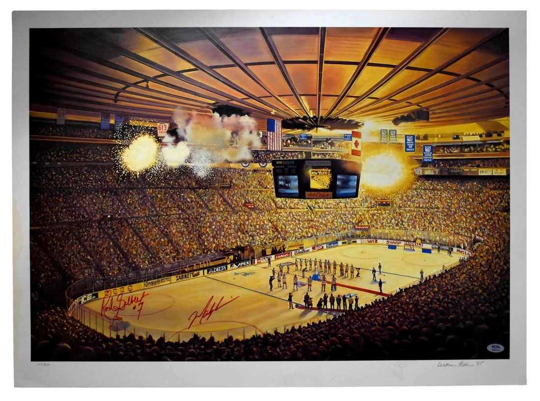 HOF Signed Rangers Poster 1995 Madison Square Garden Messier Gilbert (1 of 4)