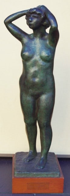 Standing Woman Bronze Sculpture Modern Japanese Fine Art: Standing Woman Bronze Sculpture Modern Japanese Fine Art Item Specifics: Artist: Hiroatsu Takata Subject: Standing Woman Material: Bronze Style: Japanese Year Of Production: 2010 Product Disclaimer: P