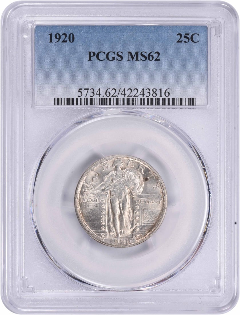 MS62 FS-401 PCGS Silver Quarter Standing Liberty Clash E 1920 (1 of 1)