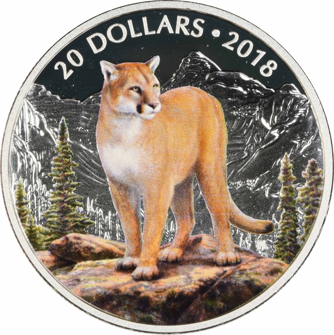 2018 Canada $20 Courageous Cougar .999 Silver PRF OGP: 2018 Canada $20 Courageous Cougar .999 Silver PRF OGP The 2018 Canada $20 Courageous Cougar is a stunning .999 silver coin, boasting a Proof finish and weighing 1 oz. This coin is certified by the