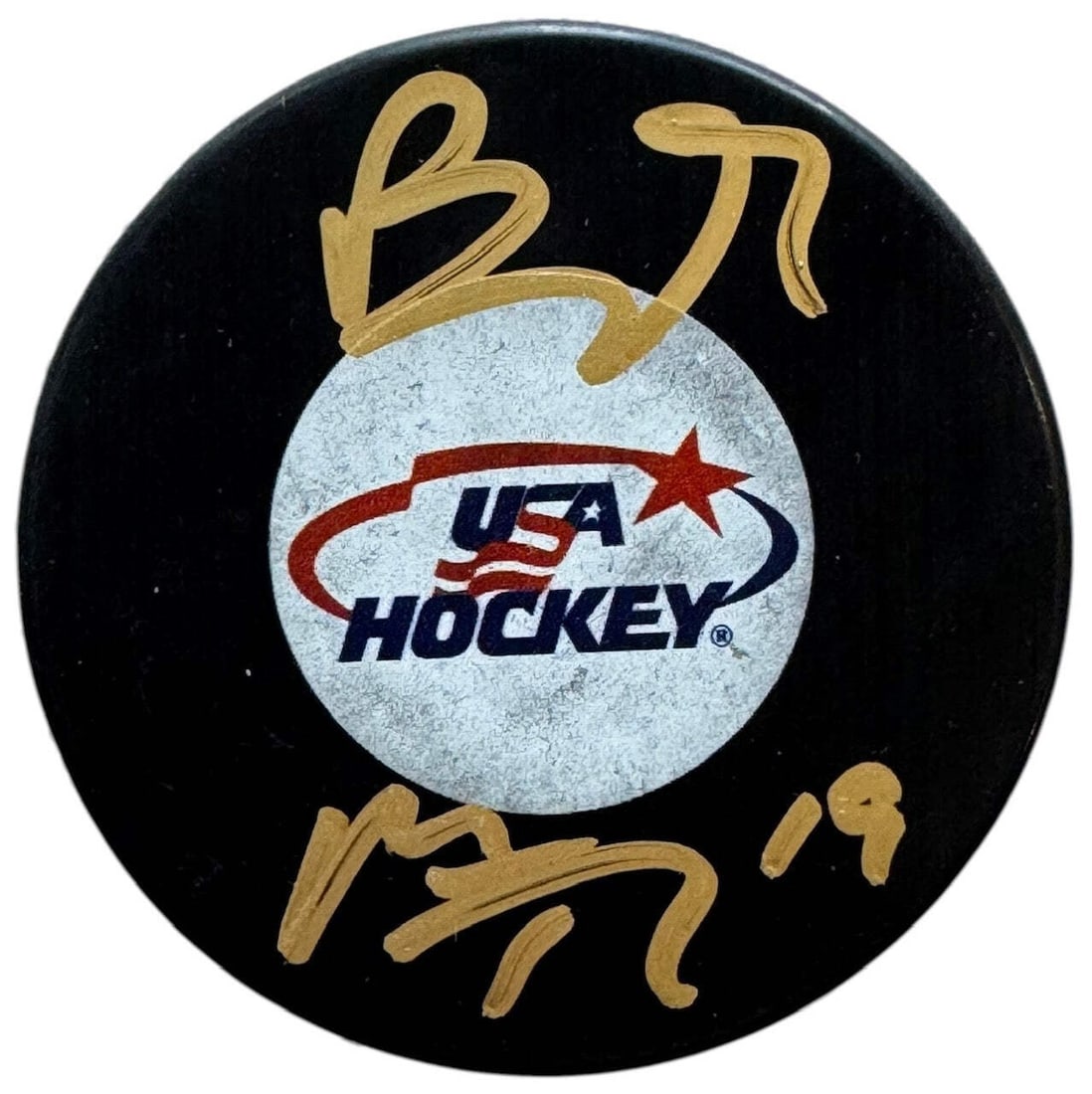 Matthew & Brady Tkachuk Signed Team USA Hockey Logo Puck (JSA Witness): Matthew & Brady Tkachuk Signed Team USA Hockey Logo Puck (JSA Witness) Item Specifics: Brand: James Spence Authentication (JSA) Matthew & Brady Tkachuk Signed Team USA Hockey Logo Puck Signed in gold 