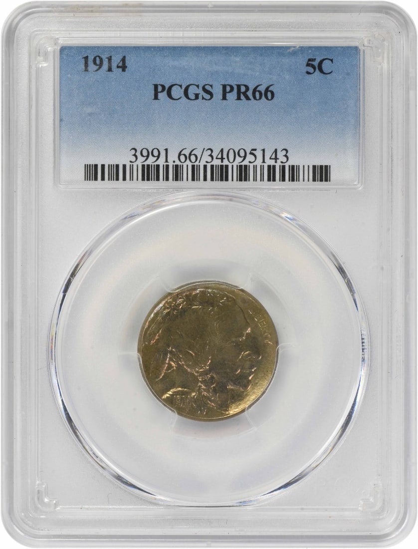1914 Buffalo Nickel PR66 PCGS: 1914 Buffalo Nickel PR66 PCGS 1914 Buffalo Nickel PR66 PCGS - A highly detailed and certified example of the iconic coin, featuring the striking design of James Earle Fraser and a rich history of prod