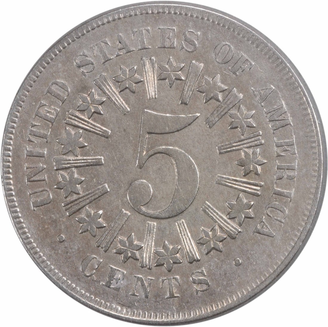 Shield Nickel Rays 1867 Uncertified - 2