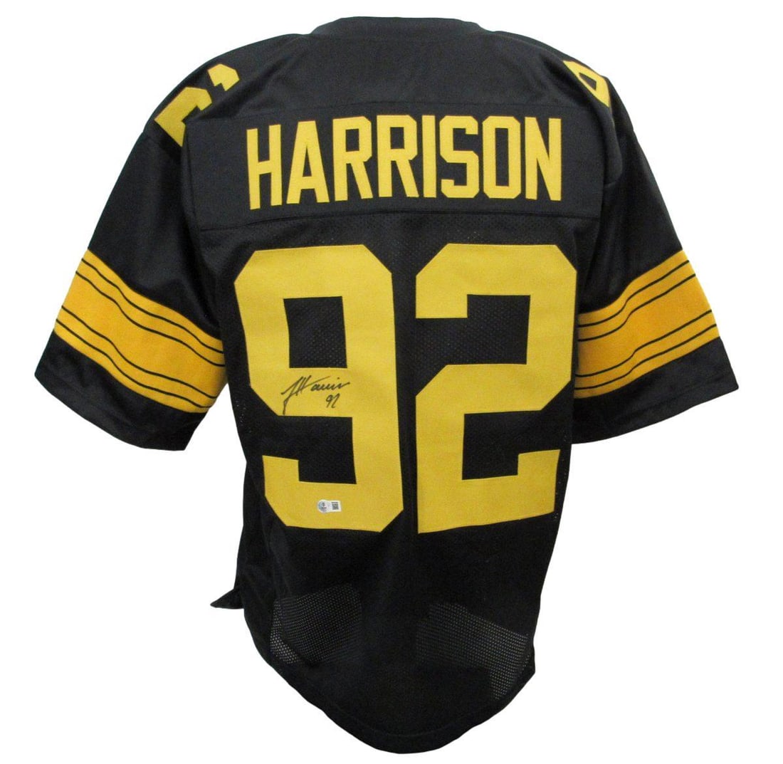 Harrison Signed Auto Steelers Black Yellow Custom Jersey Beckett 194775: Harrison Signed Auto Steelers Black Yellow Custom Jersey Beckett 194775 Item Specifics: Autograph Authentication: BAS/Beckett Original/Reprint: Original Product: Jersey Sport: Football Team: