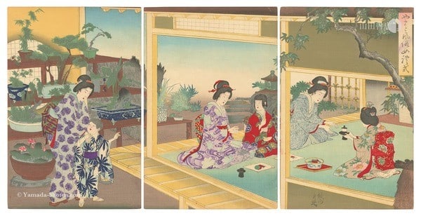 Chikanobu Woodblock Print Triptych Manners for Women Meiji 1892 Customs: Chikanobu Woodblock Print Triptych Manners for Women Meiji 1892 Customs Item Specifics: Artist: Toyohara Chikanobu Subject: Manners for Women Meiji Era Customs Material: Paper Style: Japanese Year Of 