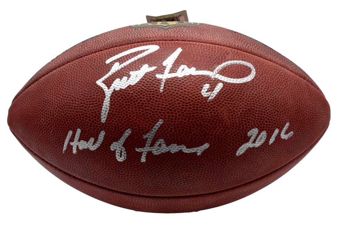 Brett Favre HOF Signed/ Autographed Official Leather NFL Football Packers JSA 854 (1 of 4)