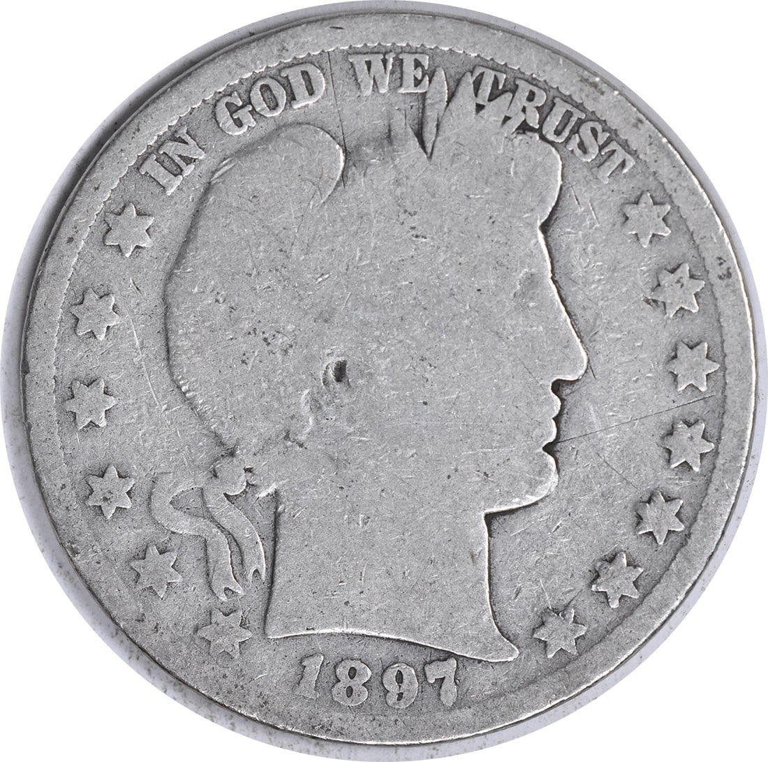 Barber Silver Half Dollar G AG Uncertified 1897: Barber Silver Half Dollar G AG Uncertified 1897 Item Specifics: Certification: Uncertified Circulated/Uncirculated: Circulated Km Number: 116 Year: 1897 Mint Location: O Grade: AG Composition: Silver 
