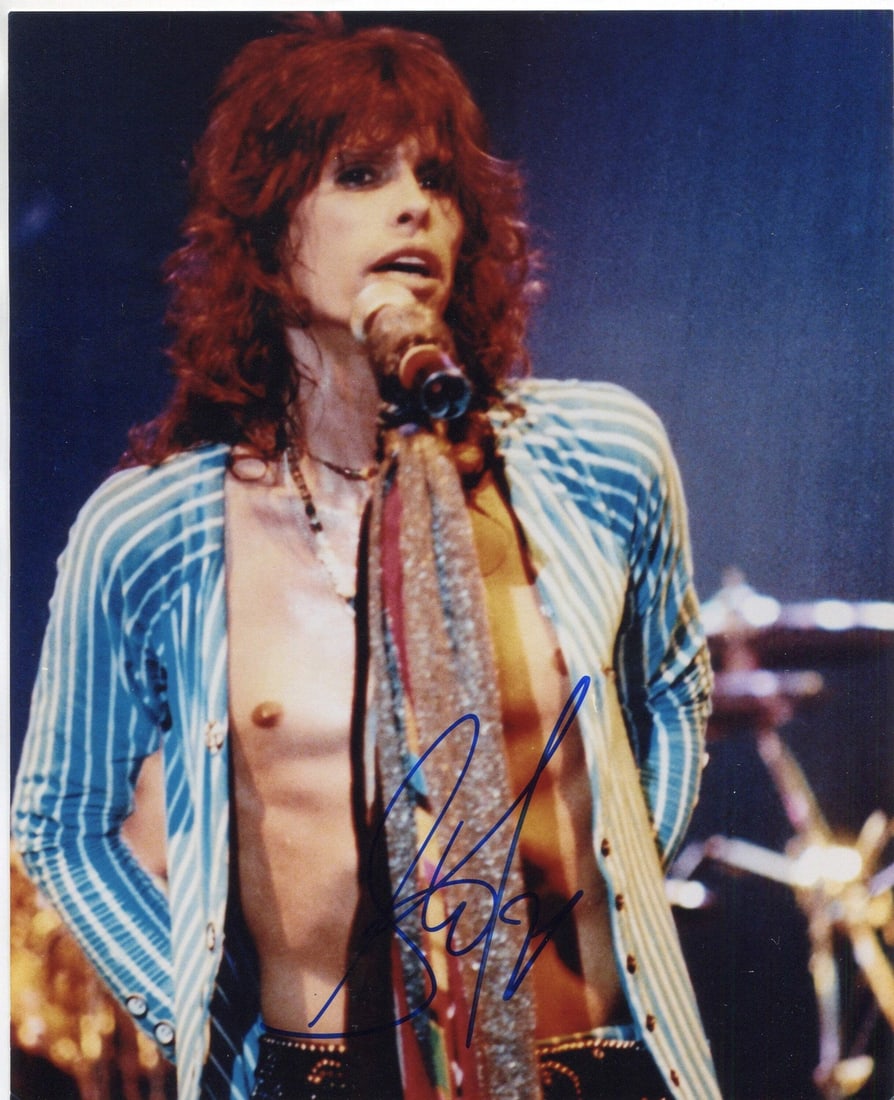 Steven Tyler Photo Autographed: Steven Tyler Photo Autographed Item Specifics: Steven Tyler Autographed 8x10 Photo Photo is signed in blue sharpie Item is authenticated by Rich Altman's , and will be accompanied with a COA from . Pr