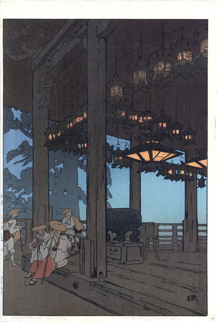 Hiroshi Yoshida Woodblock Print Nigatsudo Nara Jizuri 1926 Signed: Hiroshi Yoshida Woodblock Print Nigatsudo Nara Jizuri 1926 Signed Item Specifics: Artist: Hiroshi Yoshida Subject: Nigatsudo Temple Nara Landscape Material: Washi Paper Style: Japanese Product Disclai
