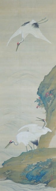 Antique Japanese Hanging Scroll Art Edo Period Waves Crane Watanabe Gentai: Antique Japanese Hanging Scroll Art Edo Period Waves Crane Watanabe Gentai Item Specifics: Artist: Watanabe Gentai Subject: Waves and Cranes Material: Ink and Paper/Silk Style: Japanese Year Of Produc