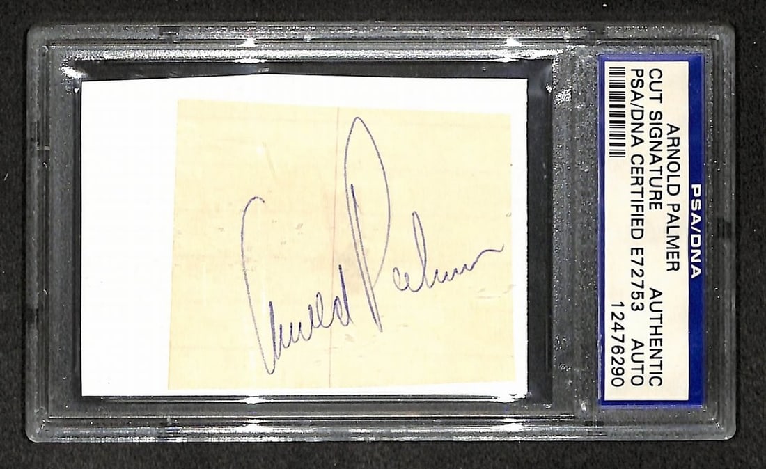 Arnold Palmer Signed/ Autographed Cut Signature Golf HOF PSA/ DNA 210754: Arnold Palmer Signed/ Autographed Cut Signature Golf HOF PSA/ DNA 210754 Item Specifics: Original/Reprint: Original Product: Photo Sport: Golf Product Disclaimer: Not affiliated with any team or leagu